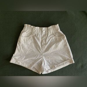 H&M High Waisted White Shorts, size S